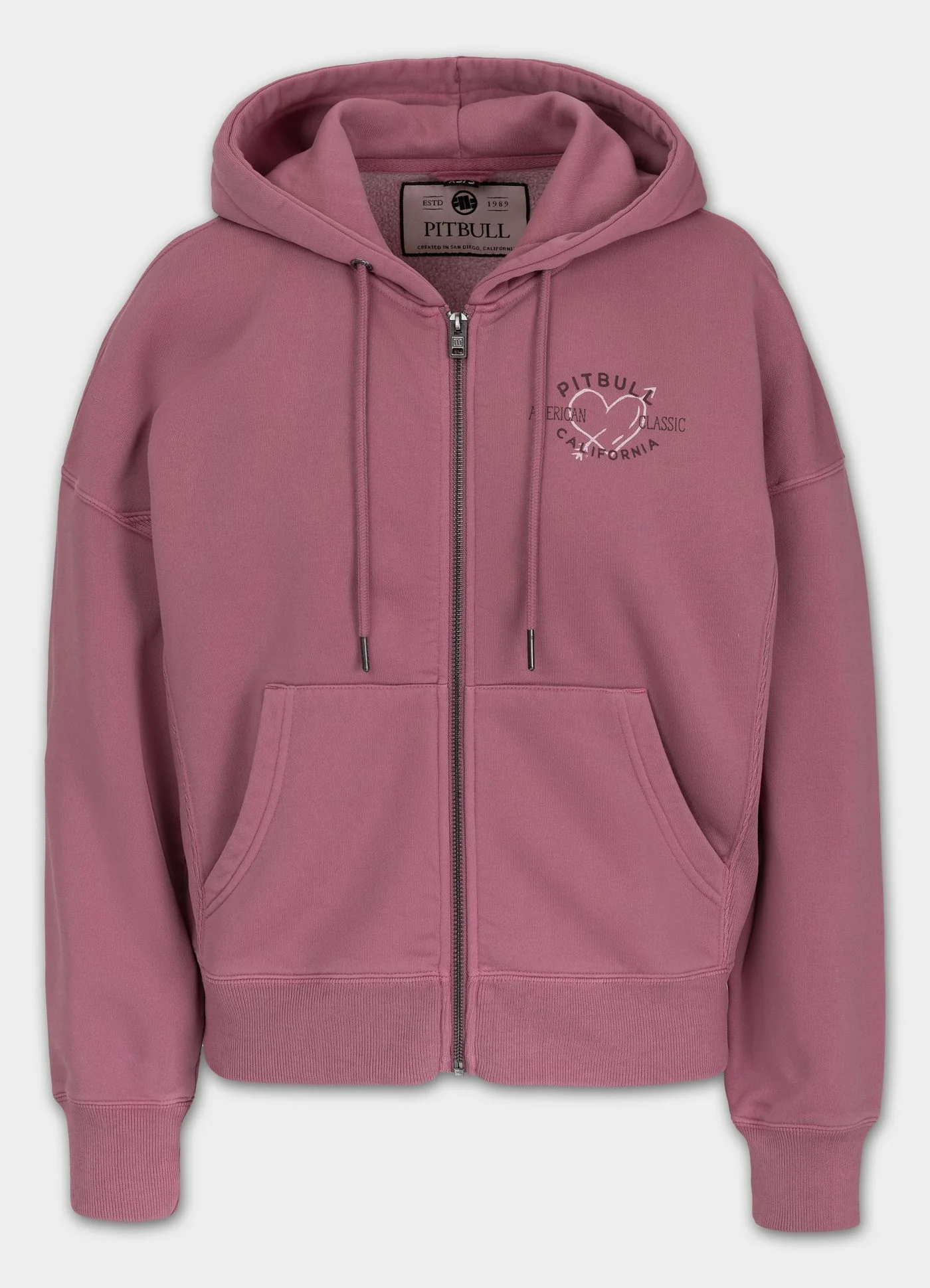 Bluza rozpinana z kapturem damska Washed MANZANITA HEART - Image 4