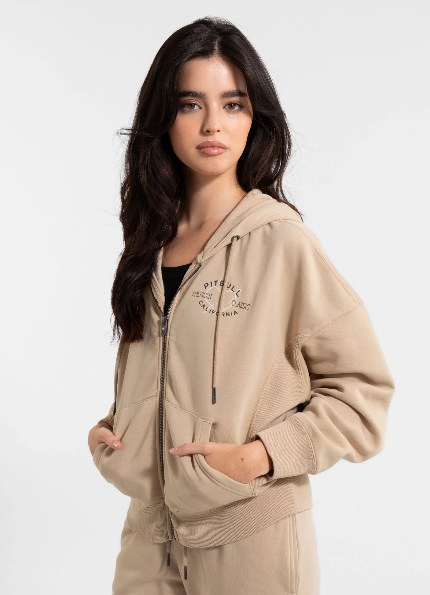 Bluza rozpinana z kapturem damska Washed MANZANITA HEART