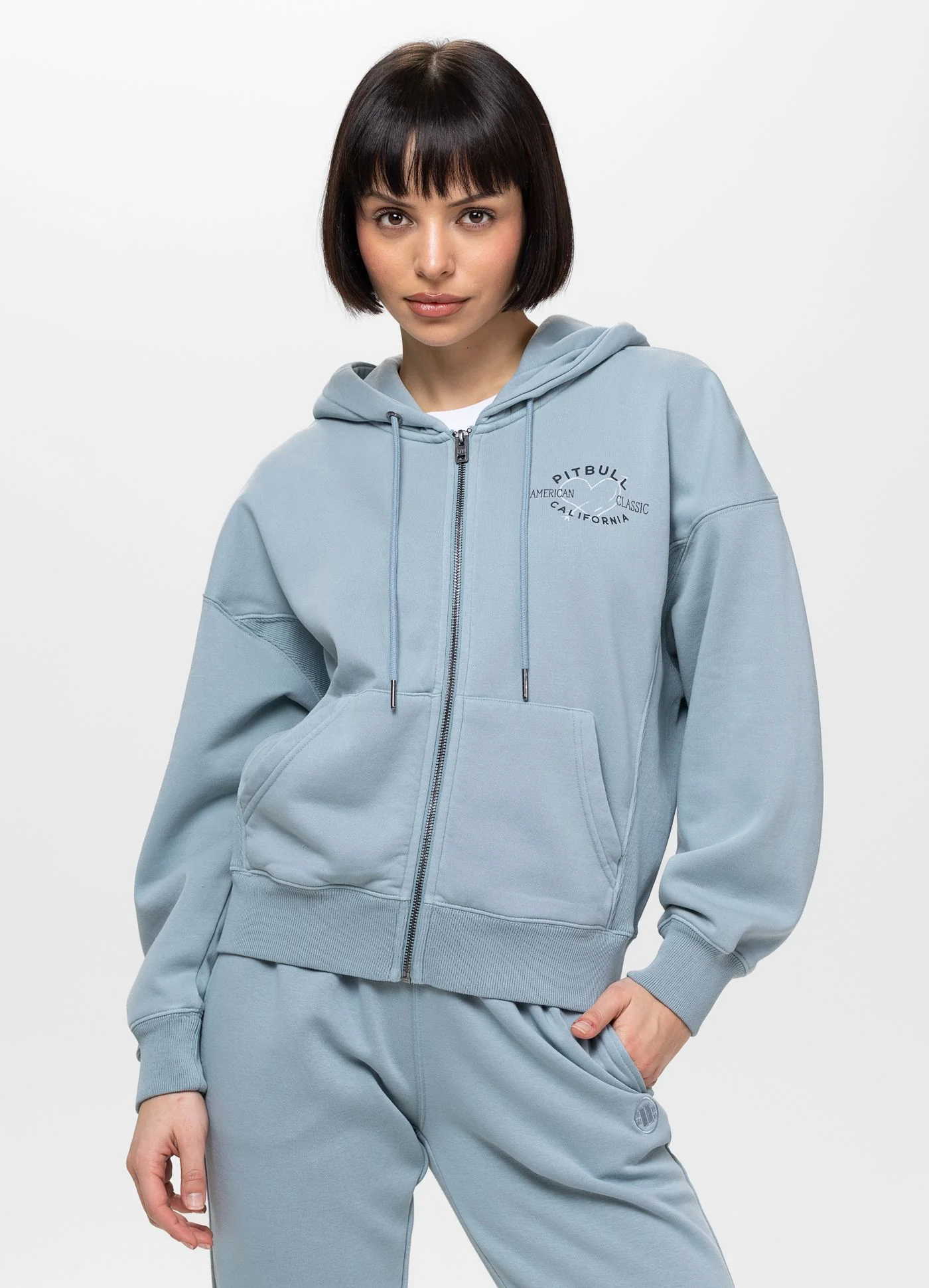 Bluza rozpinana z kapturem damska Washed MANZANITA HEART