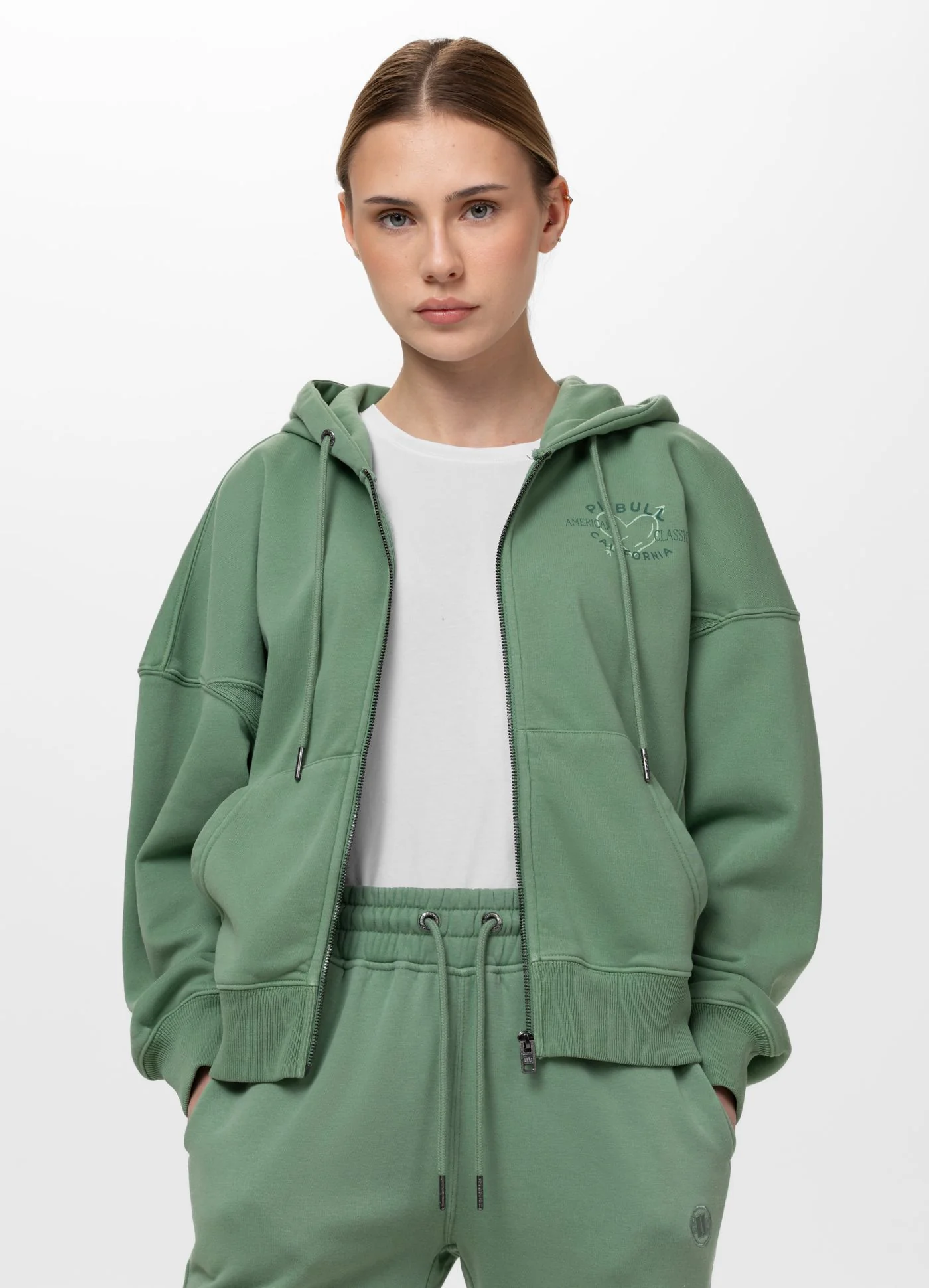 Bluza rozpinana z kapturem damska Washed MANZANITA HEART - Image 6