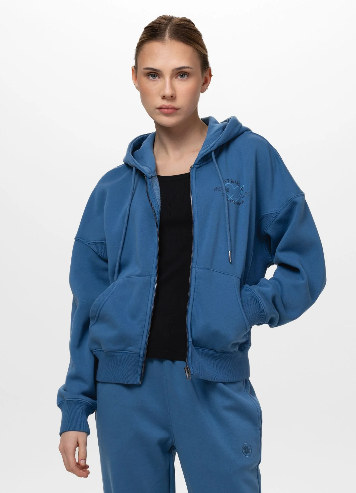 Bluza rozpinana z kapturem damska Washed MANZANITA HEART