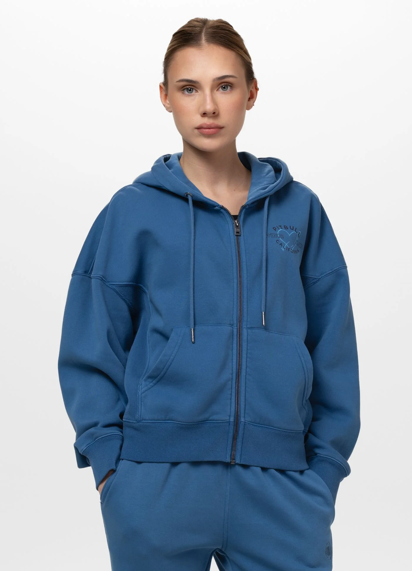 Bluza rozpinana z kapturem damska Washed MANZANITA HEART - Image 6