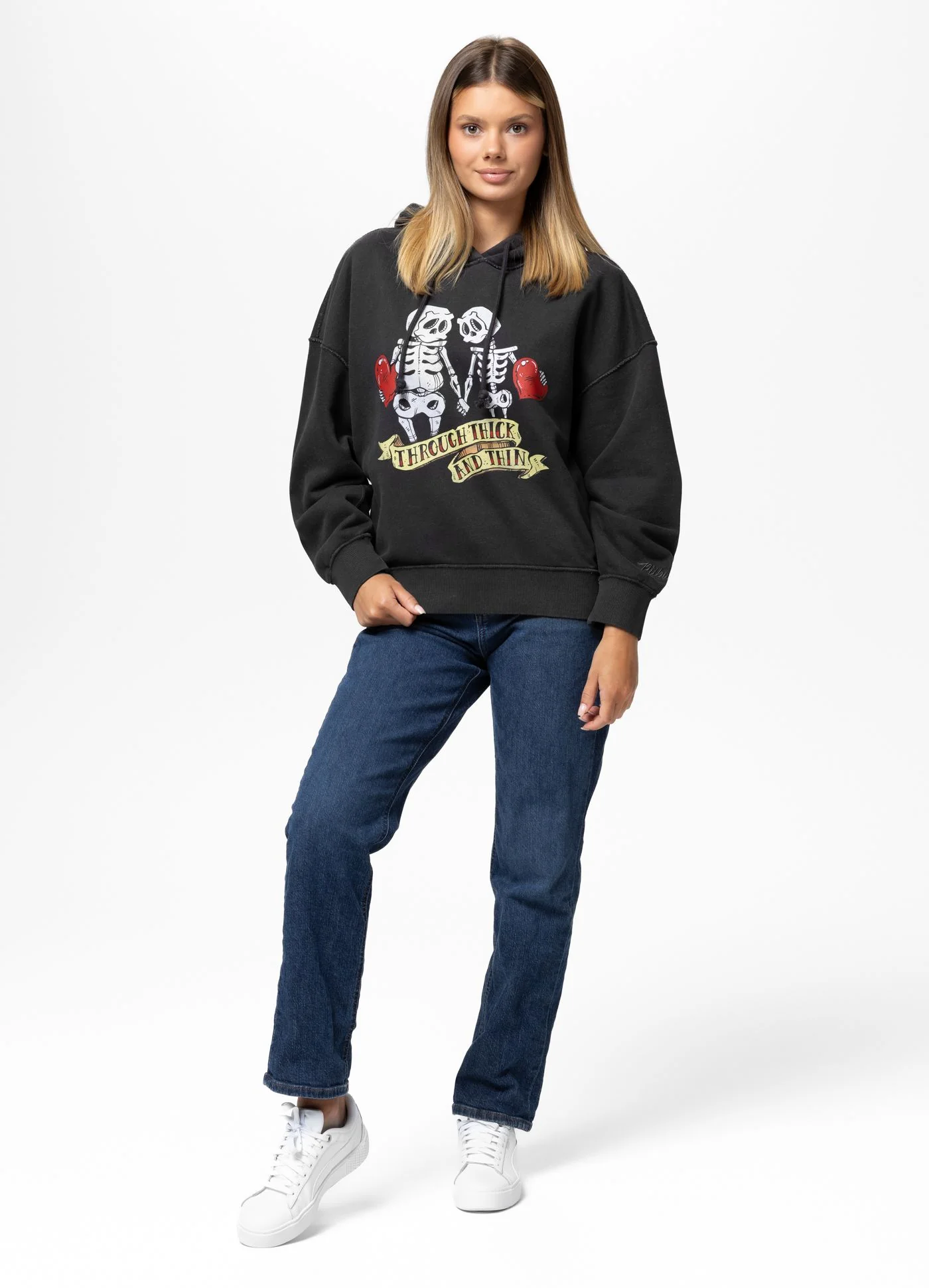 Bluza z kapturem Washed LOVIA THICK & THIN - Image 2